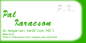 pal karacson business card